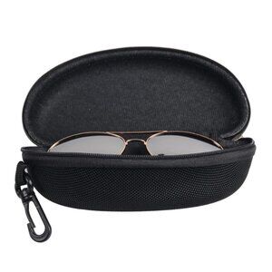 Portable Zipper Sunglasses Carry Box Case Eye Glasses Clam Hard Shell Protector